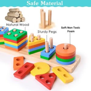 Wooden Geometric Stacking Toy